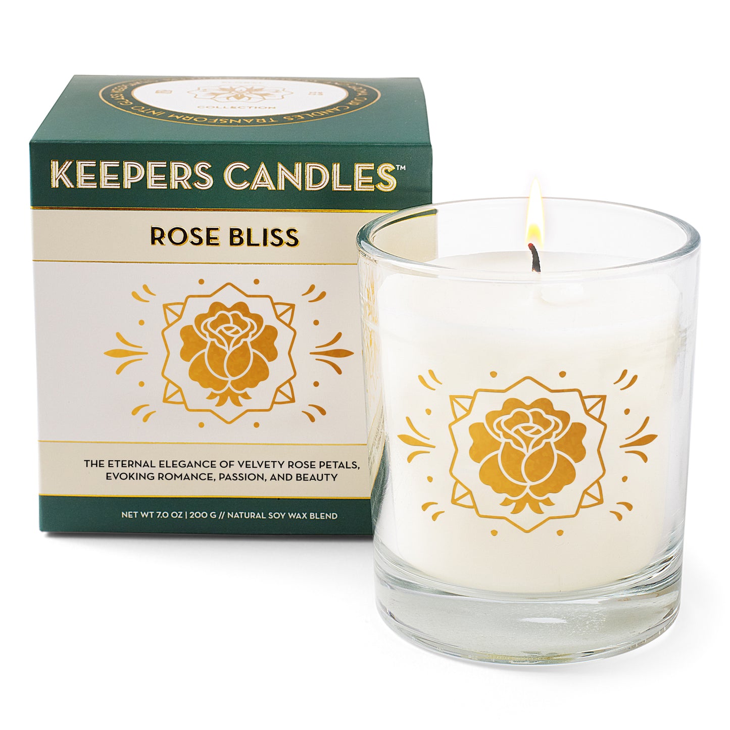 rose and hemp seed candle Rose Bliss by Keepers Candles | Floral Collection